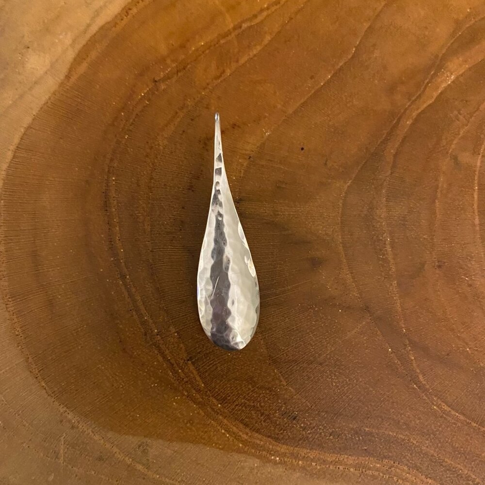 SINGLE Retired Hammered Teardrop Ear Hook Earring, Sterling Silver